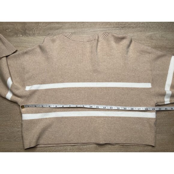 Lune Active Olly Cropped Striped Sweater Beige Melange Marshmellow Large - Picture 5 of 8